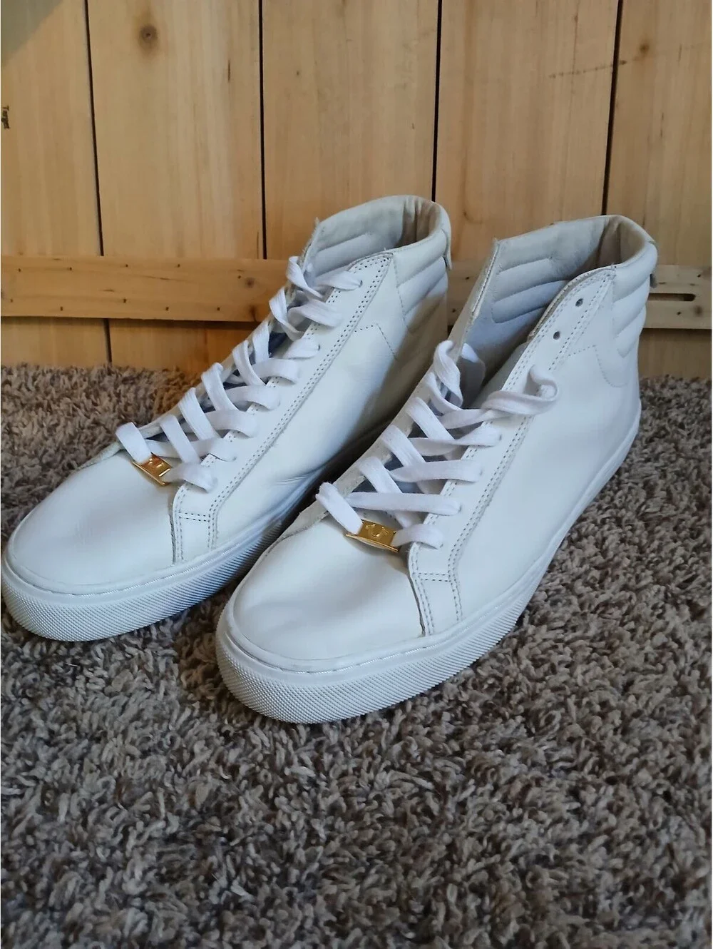 True Religion Men's White High Top Sneakers Size 10 US